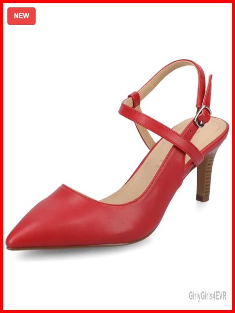 Journee Collection Women's Scipio Crossover Ankle Strap Pump